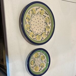 Polish Pottery Limon Swirl 7 and 9 inch plates